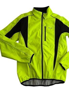 Highlighter Hi Vis Jacket.  Yellow.  Cycling.  Mock Neck. Size Women's M ARSUXEO
